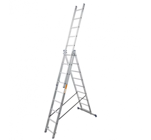 Драбина алюмінієва 3-х секційна BLUETOOLS Expert (3х9 сходинок) (160-9026)