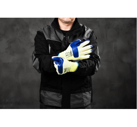 Рукавиці з латексним покриттям для скла BLUETOOLS (120 пар) (110-1204-10-BT)