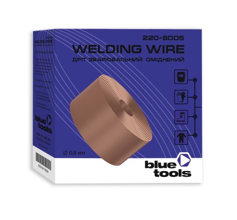 Обміднений зварювальний дріт BLUETOOLS ER70S-6 (СВ08Г2С) (0.8 мм, 15 кг) (220-8005)