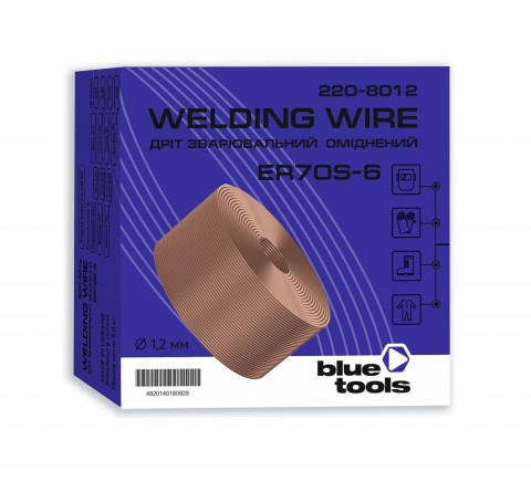 Обміднений зварювальний дріт BLUETOOLS ER70S-6 (СВ08Г2С) (1.2 мм, 5 кг) (220-8012)
