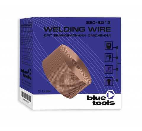 Обміднений зварювальний дріт BLUETOOLS ER70S-6 (СВ08Г2С) (1.2 мм, 15 кг) (220-8013)