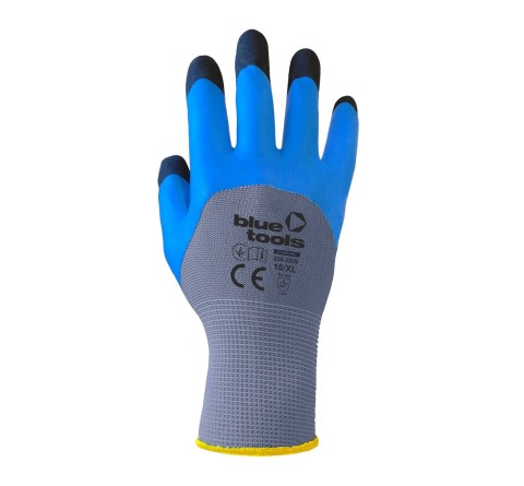 Рукавиці з латексним покриттям BLUETOOLS ProtectFinger (12 пар) (220-2209-10)